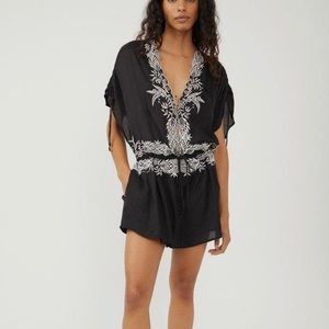 NWT Free People Weila Romper Black Lace XS